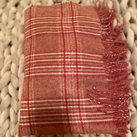 NWT Mode pink and red plaid scarf - Picture 2 of 4